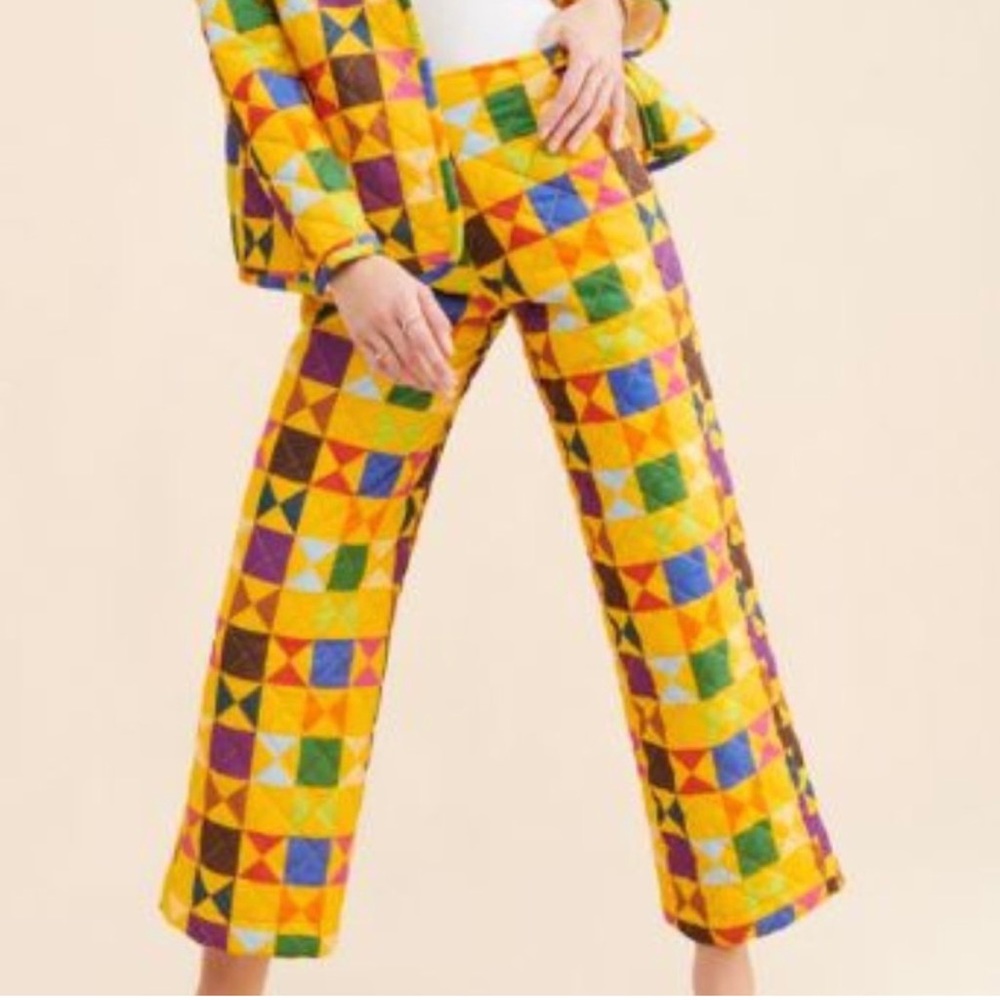 Luisa Quilted Pants Lisa Says Gah - Yellow Quilt - Small Only - Picture 6 of 7